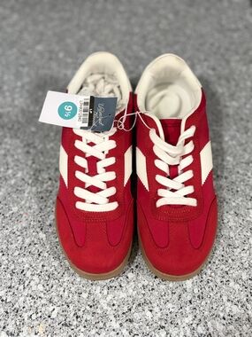Universal Thread Men's Red Sneakers with White Stripes